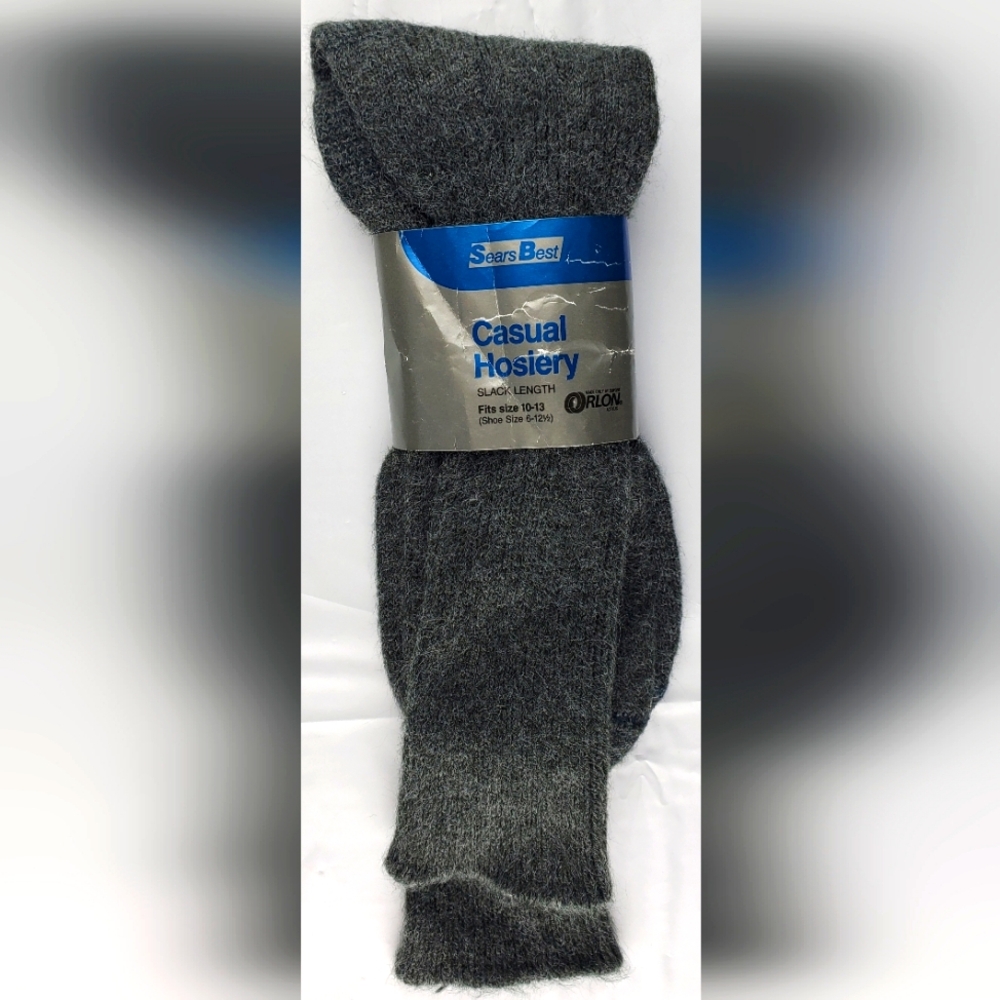 Sears Best VTG Mens Gray Heather Slack Length Socks USA Made Size 10-13 NOS